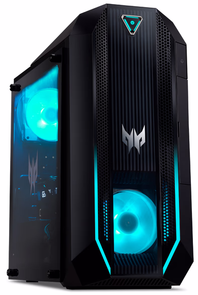 <img src="image1.jpg" alt="Acer Predator Orion 3000 review front view with RGB lighting"> <img src="image2.jpg" alt="Acer Predator Orion 3000 review interior showing GPU and CPU"> 