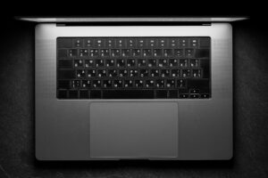MacBook Pro 2024 backlit keyboard and large trackpad